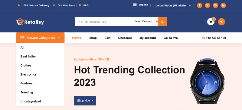 Retailsy: A Free, Stylish WordPress Theme for Watch and Clock Shops